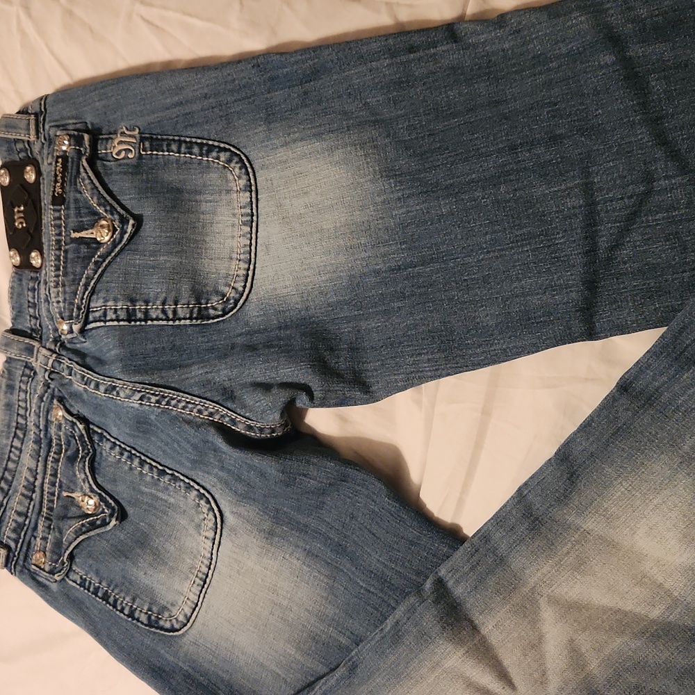 Miss Me Blue Denim Wide Leg Jeans - Picture 13 of 13
